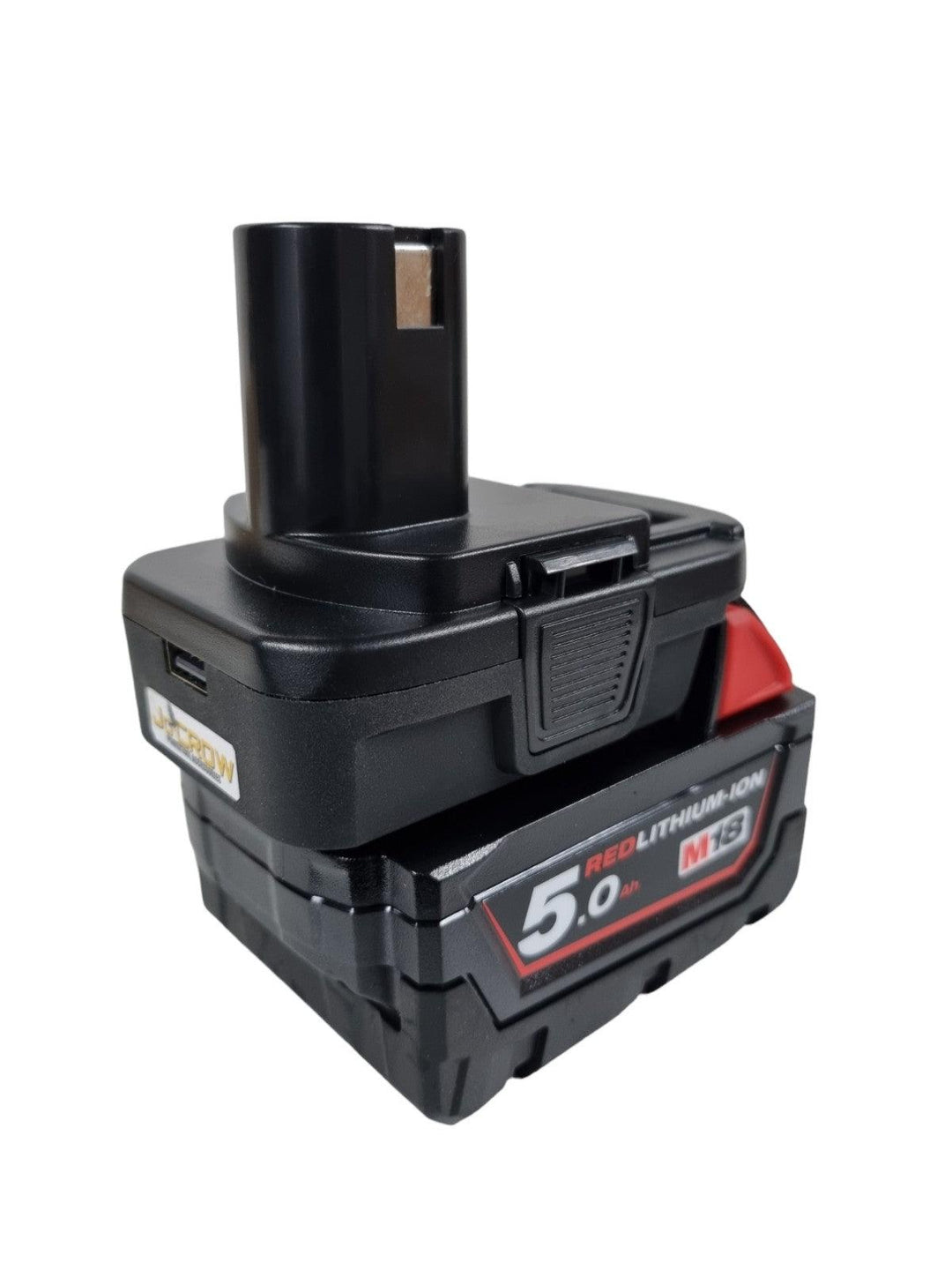 Adapter for Milwaukee 18v battery to Ryobi ONE + 18v Tools. With USB - JoCROW PTY LTD