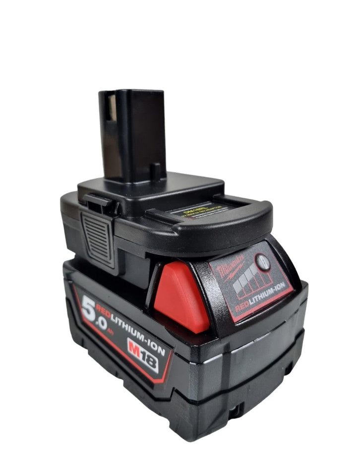 Adapter for Milwaukee 18v battery to Ryobi ONE + 18v Tools. With USB - JoCROW PTY LTD