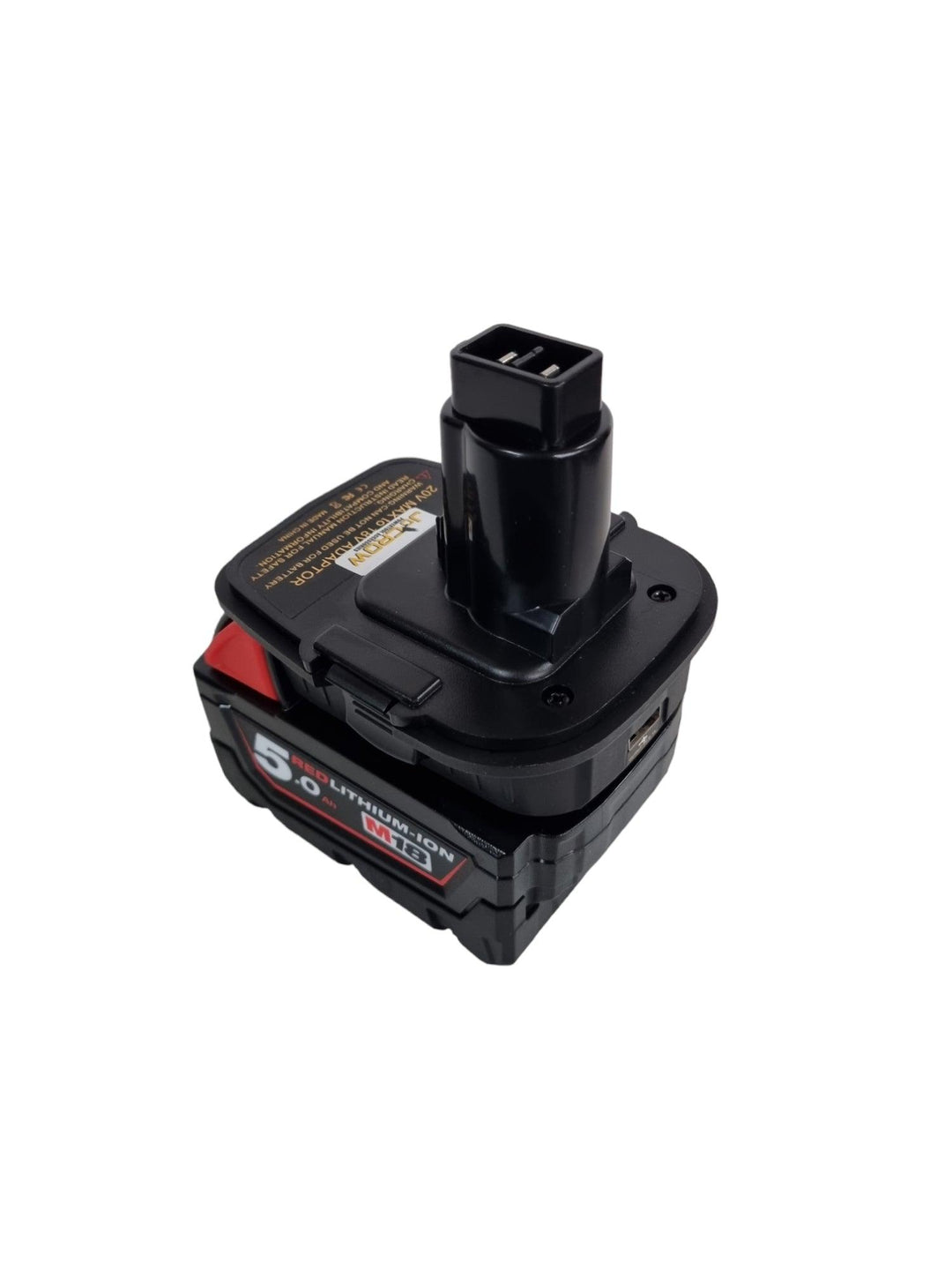 Adapter for MILWAUKEE 18v Li-ion battery to DeWalt 18v Ni-cd/Ni-mh Tools. With USB - JoCROW PTY LTD