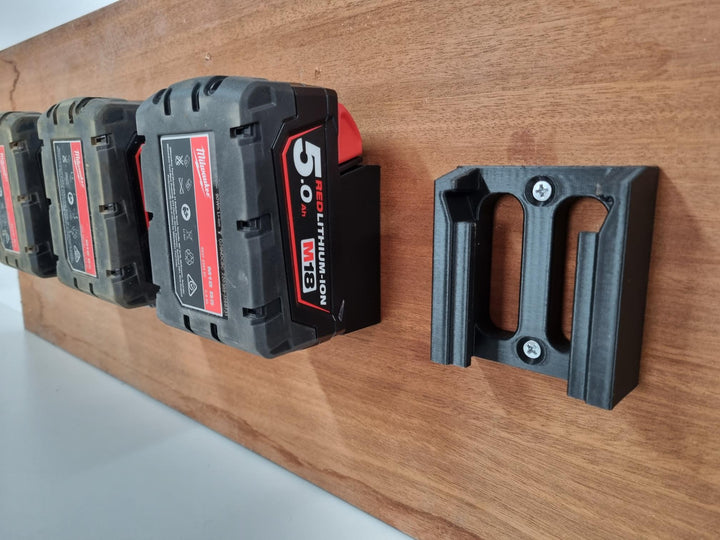 Battery Holder for Milwaukee 18v Work Storage Bracket.