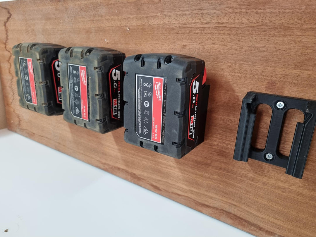 Battery Holder for Milwaukee 18v Work Storage Bracket.
