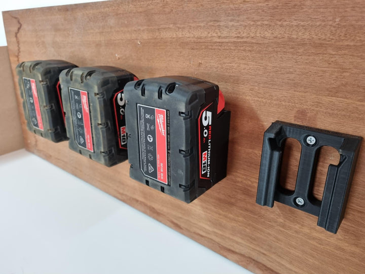 Battery Holder for Milwaukee 18v Work Storage Bracket.