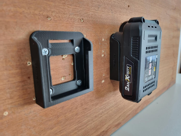 Battery holder for Aldi X-FINITY PLUS 20v Work Storage Bracket