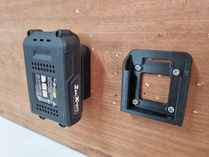 Battery holder for Aldi X-FINITY PLUS 20v Work Storage Bracket