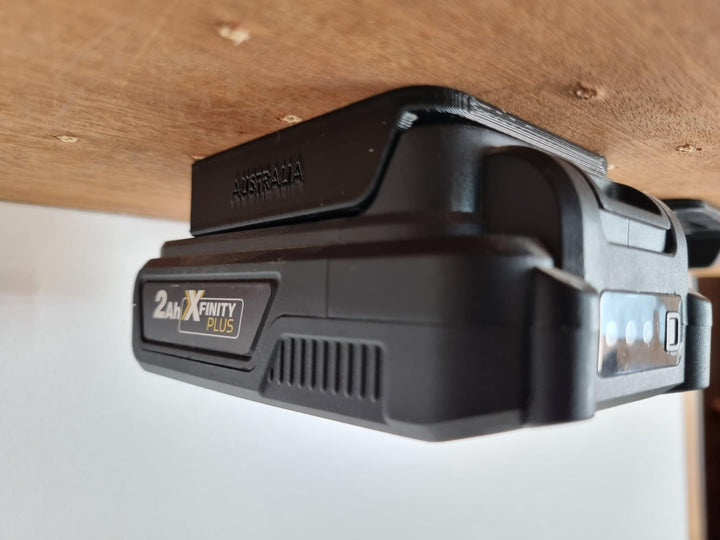 Battery holder for Aldi X-FINITY PLUS 20v Work Storage Bracket